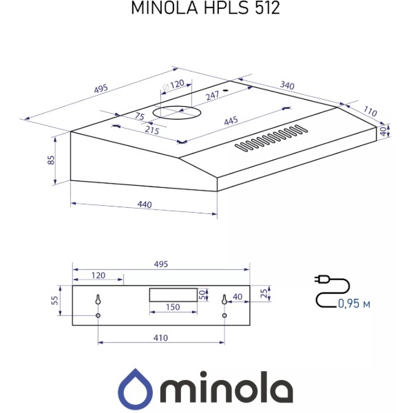 Фото - Витяжка традиційна Minola HPLS 512 I