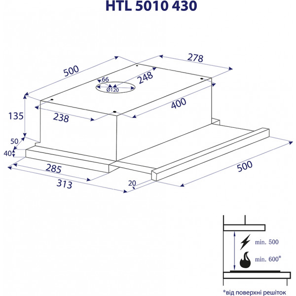 Фото - Вытяжка встраиваемая Minola HTL 5010 Full Inox 430