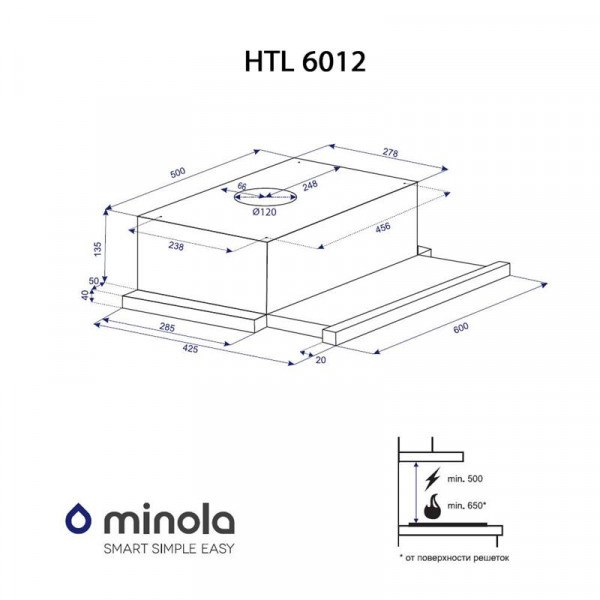 Фото - Вытяжка встраиваемая Minola HTL 6012 I 450 LED
