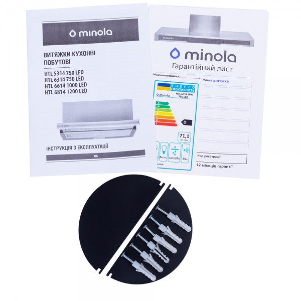 Фото - Вытяжка встраиваемая Minola HTL 6314 WH 750 LED