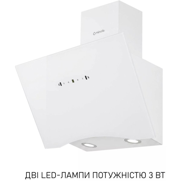 Фото - Витяжка декоративна Minola HVS 6812 WH 1200 LED