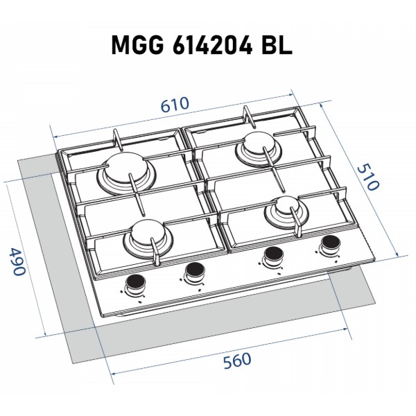Фото - Варочная панель газовая Minola MGG 614204 BL