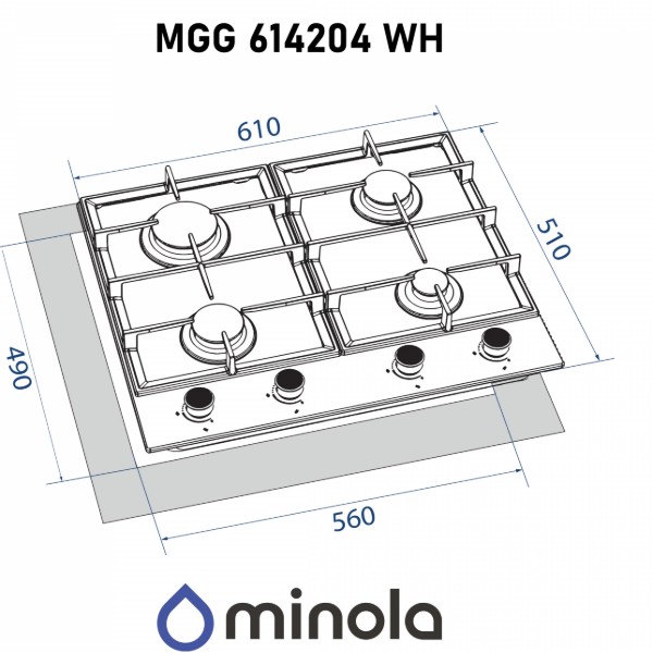 Фото - Варочная панель газовая Minola MGG 614204 WH