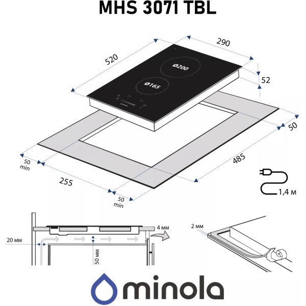 Фото - Варочная панель Domino Minola MHS 3071 TBL