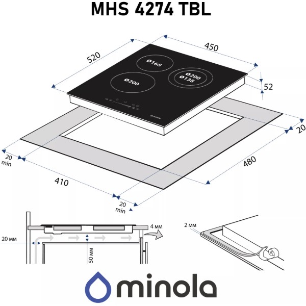 Фото - Варильна поверхня електрична Minola MHS 4274 TBL
