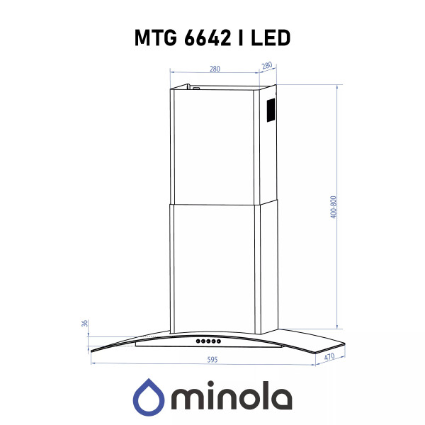 Фото - Вытяжка декоративная Minola MTG 6642 I 1000 LED