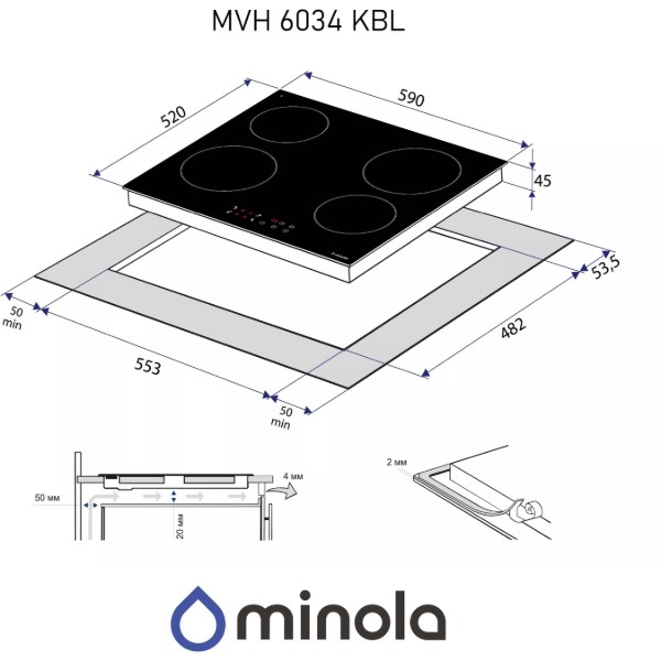 Фото - Варочная панель электрическая Minola MVH 6034 KBL