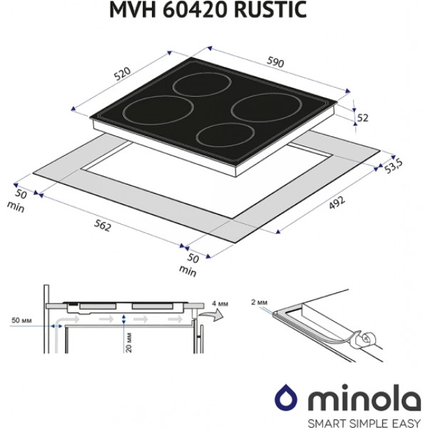 Фото - Варочная панель электрическая Minola MVH 60420 GBL RUSTIC