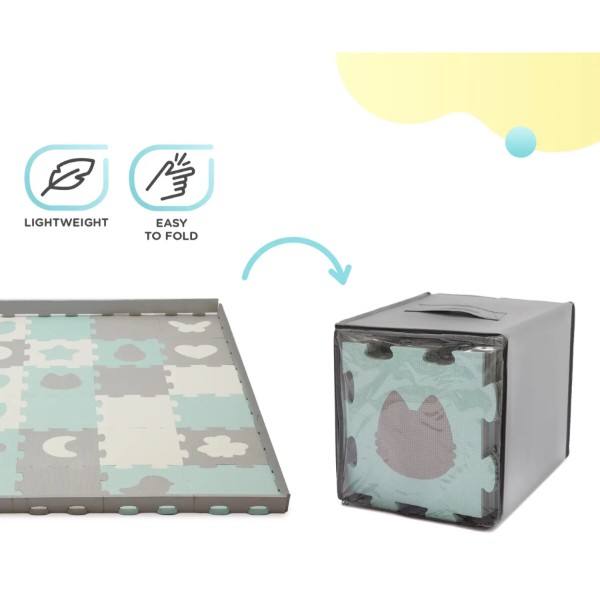 Фото - Килимок-пазл м'який Kinderkraft Luno Shapes Mint 30 шт. (KPLUSH00MIN0000)