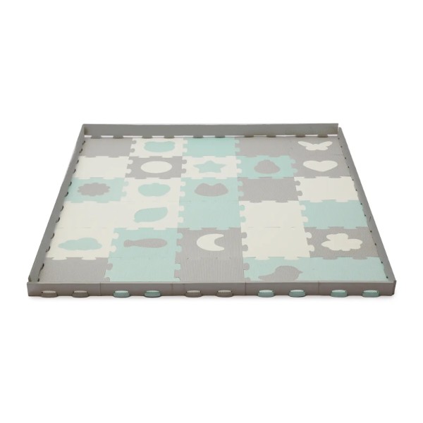 Фото - Килимок-пазл м'який Kinderkraft Luno Shapes Mint 30 шт. (KPLUSH00MIN0000)