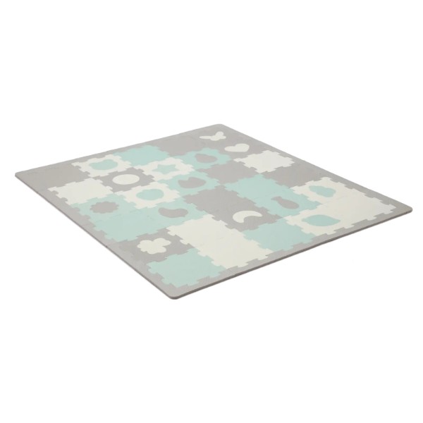 Фото - Килимок-пазл м'який Kinderkraft Luno Shapes Mint 30 шт. (KPLUSH00MIN0000)
