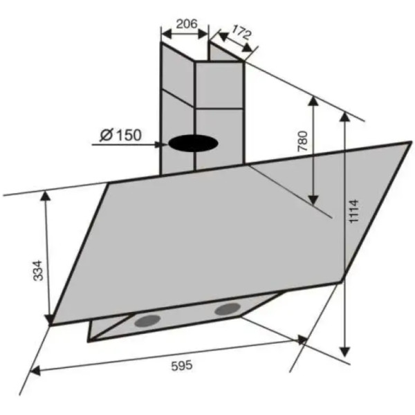 Фото - Витяжка декоративна Ventolux MIRROR 60 MBG (1000) TC MS