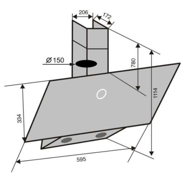 Фото - Вытяжка декоративная Ventolux MIRROR 60 WG (1000) TRC