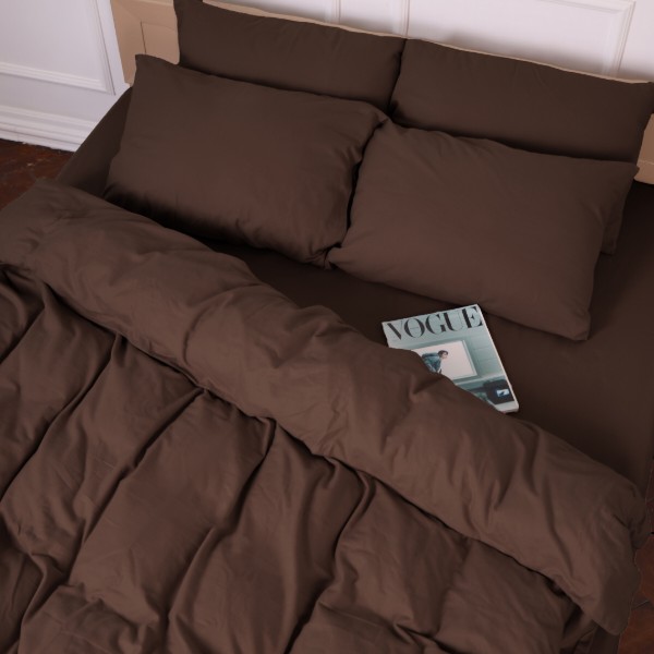 Фото - Комплект постельного белья MirSon 003 Brown 220х240 (2200009648724)