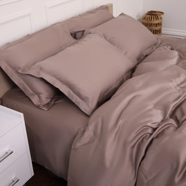 Фото - Простирадло полуторне MirSon 150x200 см №08 Beige Tencel (2200009637469)
