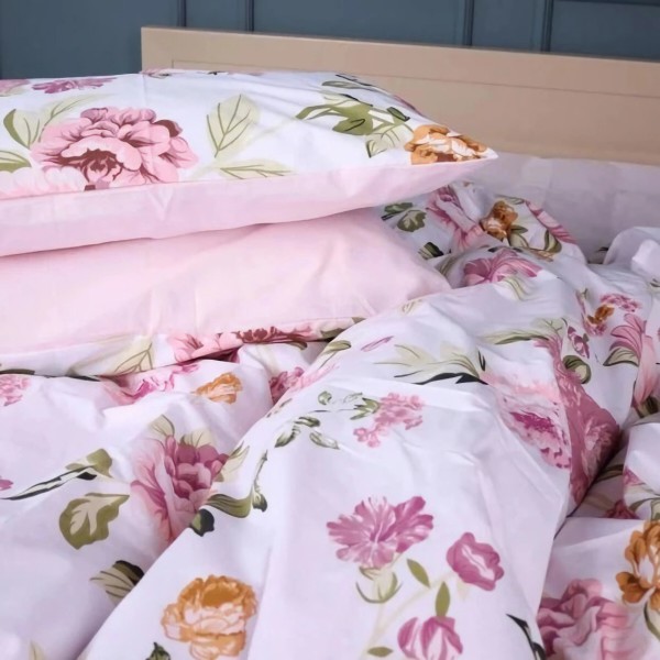Фото - Комплект постільної білизни MirSon Бязь 17-0726 Peony Whisper 175х210 см (2200010772074)