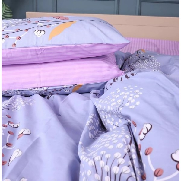 Фото - Комплект постільної білизни MirSon Бязь 17-0760 Violet blossoms 175х210 см (2200010936636)