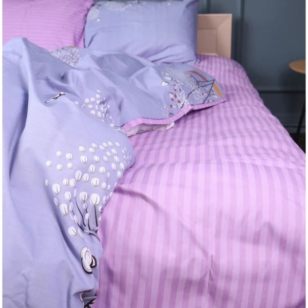 Фото - Комплект постільної білизни MirSon Бязь 17-0760 Violet blossoms 175х210 см (2200010936636)
