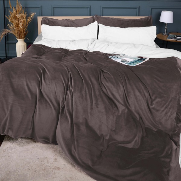 Фото - Комплект постільної білизни MirSon Велюр Winter Frost 28-0001 + 28-0005 Snowdrop Velvet 2х160х220 (2200004004266)