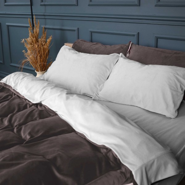 Фото - Комплект постільної білизни MirSon Велюр Winter Frost 28-0001 + 28-0005 Snowdrop Velvet 2х160х220 (2200004004266)