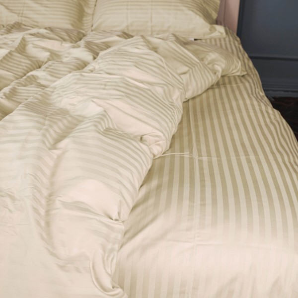 Фото - Комплект постельного белья MirSon Satin Stripe 30-0002 Soft Yellow 160х220 см (2200005247761)