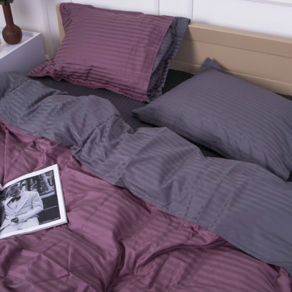 Фото - Комплект постельного белья MirSon Satin Stripe 30-0008 +30-0011 Fenilla 160х220 см (2200005257678)