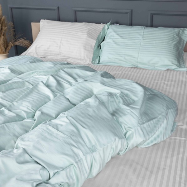 Фото - Комплект постільної білизни MirSon Royal Soft Stripe 30-0013 + 30-0001 Gilberta 2x160x220 (2200008075538)
