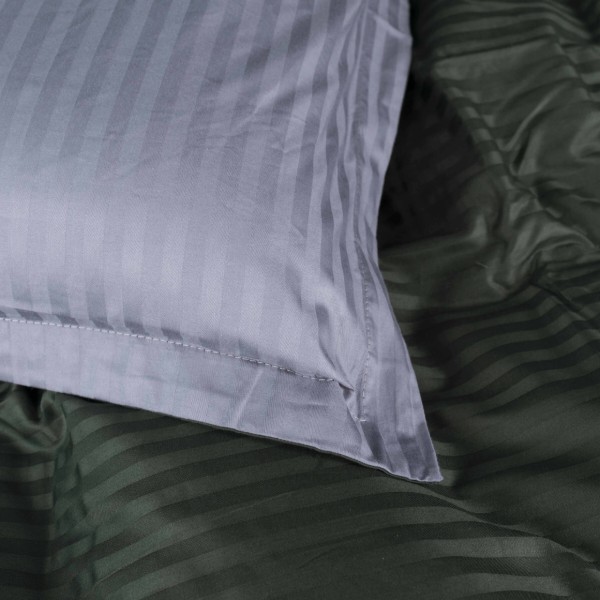 Фото - Комплект постельного белья MirSon Satin Stripe 30-0017 +30-0012 Galatee 160х220 см (2200005262276)