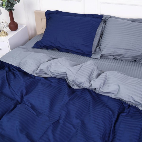 Фото - Комплект постельного белья MirSon Satin Stripe 30-0020 +30-0011 Sumburey 160х220 см (2200005265079)