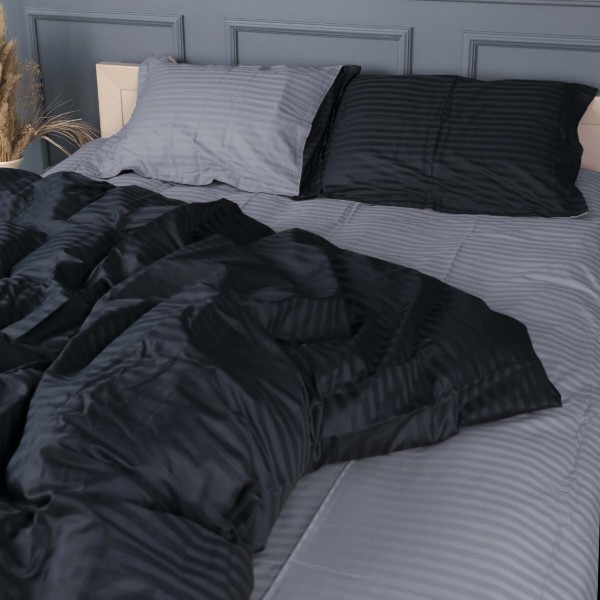 Фото - Комплект постельного белья MirSon Satin Stripe 30-0021 +30-0012 Yamindi 160х220 см (2200005268070)