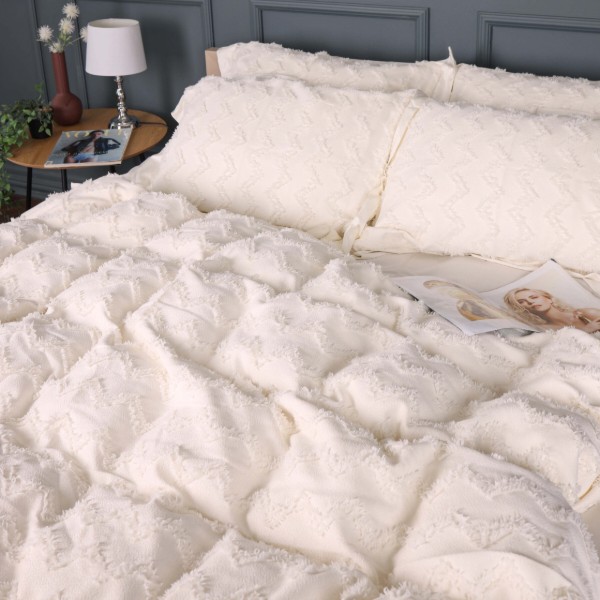Фото - Комплект постельного белья MirSon Pique Cotton Snow mountain 160х220 см (2200006536390)