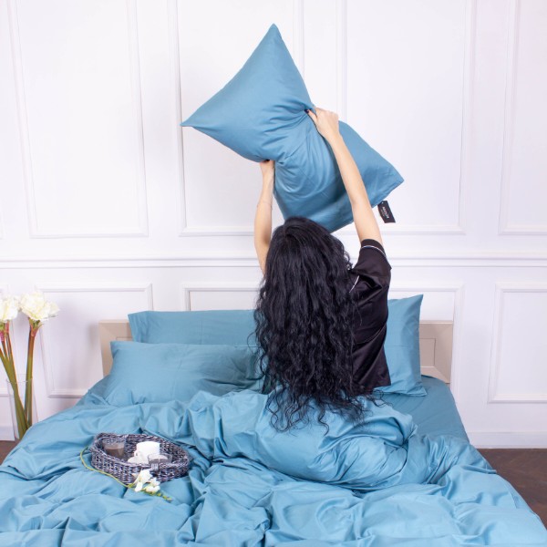 Фото - Комплект постільної білизни MirSon Royal Soft 0845 Blue Wave 175x210 (2200008069414)