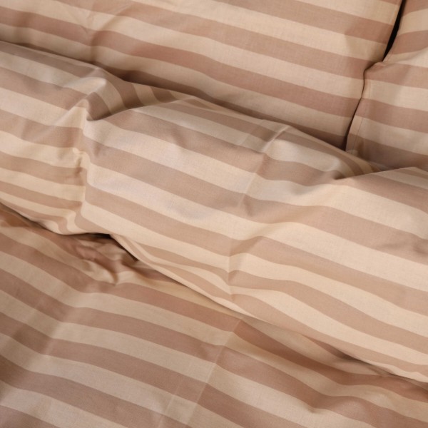 Фото - Комплект постільної білизни MirSon Ranforce Elite 17-0610 Stripe Light Brown 220х240 (2200008198855)