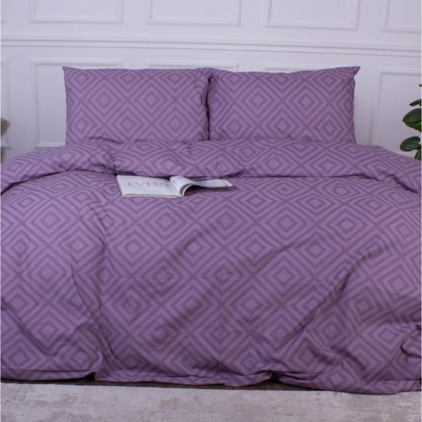 Фото - Комплект постільної білизни MirSon Ranforce Elite 17-0626 Geometry Purple 2x160x220 см (2200008205324)