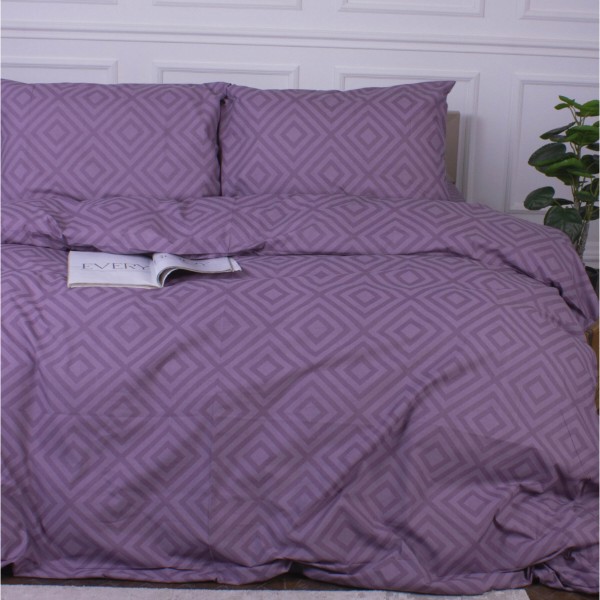 Фото - Комплект постільної білизни MirSon Ranforce Elite 17-0626 Geometry Purple 2x160x220 см (2200008205324)