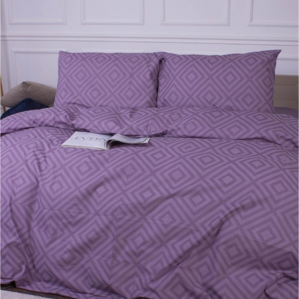 Фото - Комплект постільної білизни MirSon Ranforce Elite 17-0626 Geometry Purple 2x160x220 см (2200008205324)