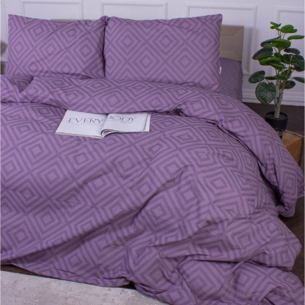 Фото - Комплект постільної білизни MirSon Ranforce Elite 17-0626 Geometry Purple 2x160x220 см (2200008205324)