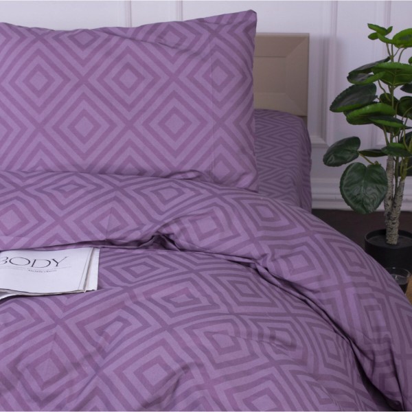 Фото - Комплект постільної білизни MirSon Ranforce Elite 17-0626 Geometry Purple 2x160x220 см (2200008205324)