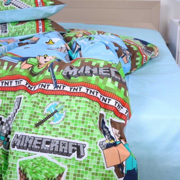 Фото - Комплект постельного белья MirSon Бязь 17-0571 - 1 Minecraft War 220х240 (2200008770044)