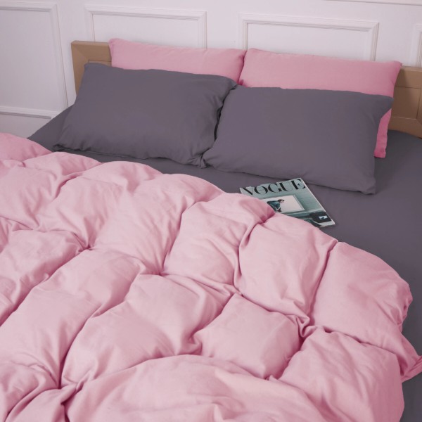 Фото - Комплект постільної білизни MirSon 001-008 Ash grey/Pink 2x160x220 см (2200009660924)