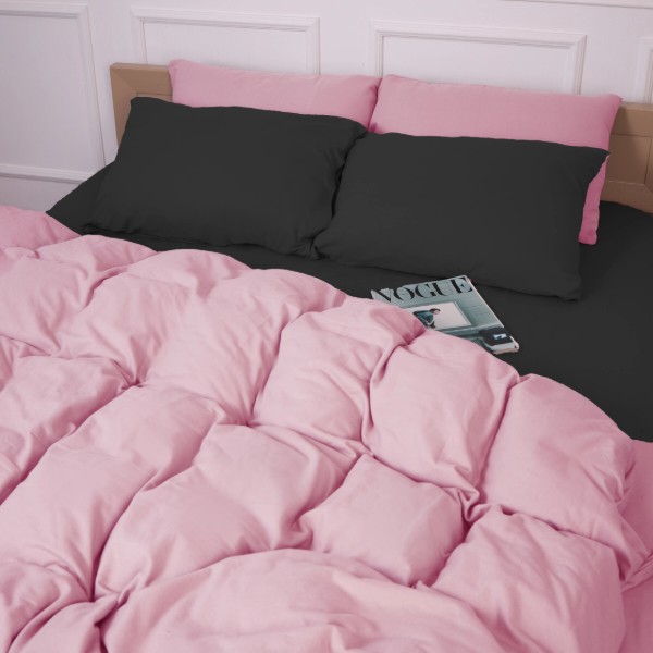 Фото - Комплект постільної білизни MirSon 002-008 Black/Pink 2x160x220 см (2200009661884)