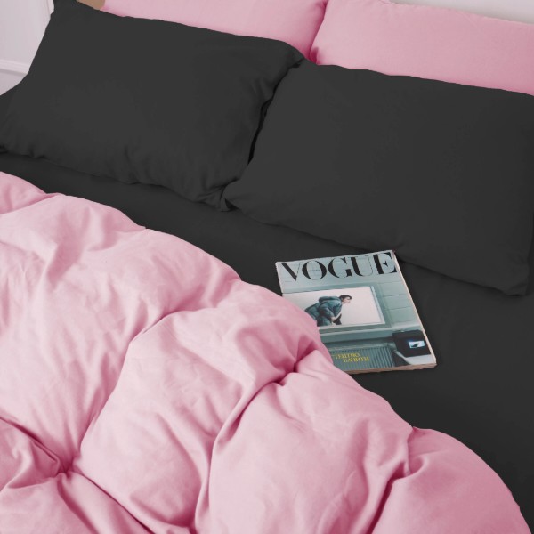 Фото - Комплект постільної білизни MirSon 002-008 Black/Pink 2x160x220 см (2200009661884)