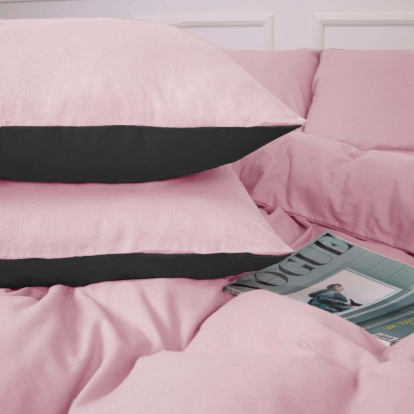 Фото - Комплект постільної білизни MirSon 002-008 Black/Pink 2x160x220 см (2200009661884)