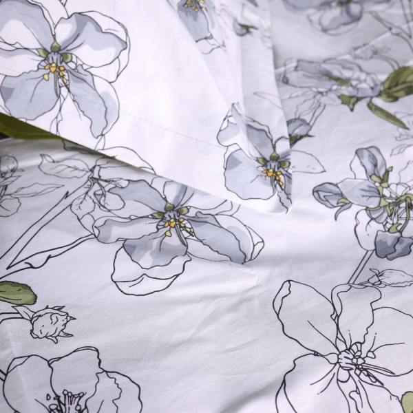 Фото - Комплект постельного белья MirSon 160х220 см 00-1 Olive Flowers Поплин (2200009698996)
