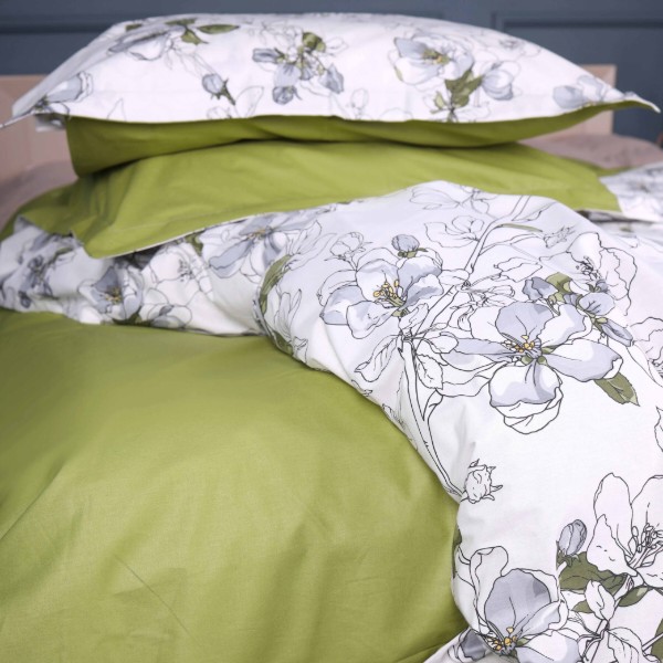 Фото - Комплект постельного белья MirSon 160х220 см 00-1 Olive Flowers Поплин (2200009698996)