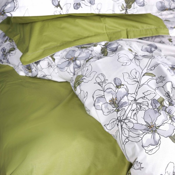Фото - Комплект постельного белья MirSon 160х220 см 00-1 Olive Flowers Поплин (2200009698996)
