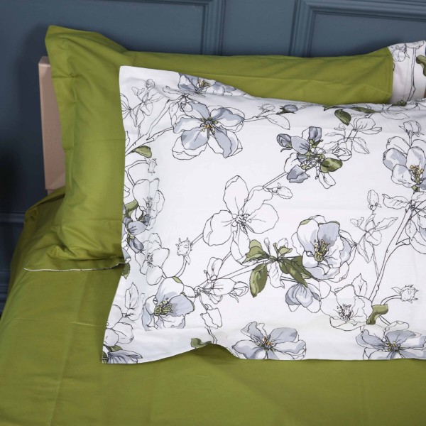 Фото - Комплект постельного белья MirSon 160х220 см 00-1 Olive Flowers Поплин (2200009698996)