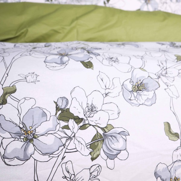 Фото - Комплект постельного белья MirSon 160х220 см 00-1 Olive Flowers Поплин (2200009698996)