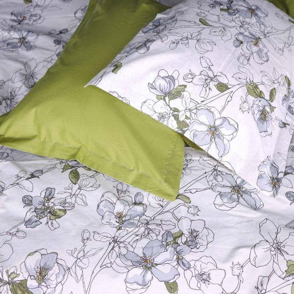 Фото - Комплект постельного белья MirSon 160х220 см 00-1 Olive Flowers Поплин (2200009698996)
