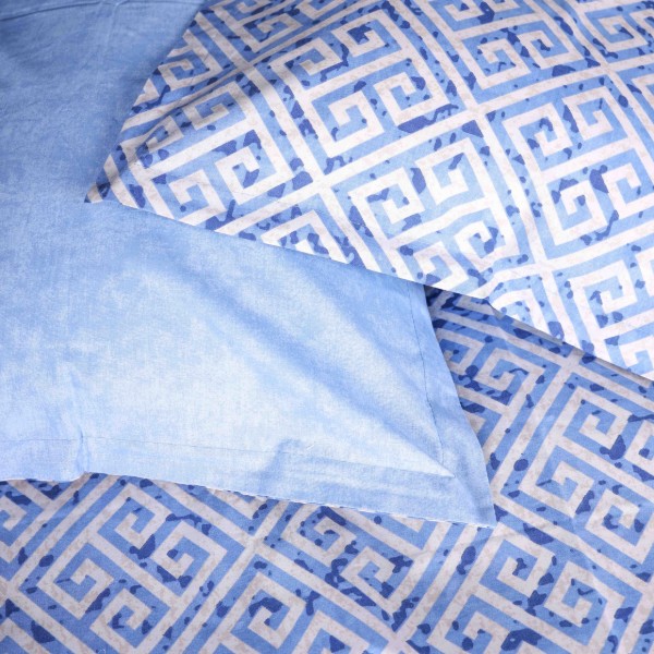 Фото - Комплект постельного белья MirSon 160х220 см 00-5 Geometry Blue Поплин (2200009704048)